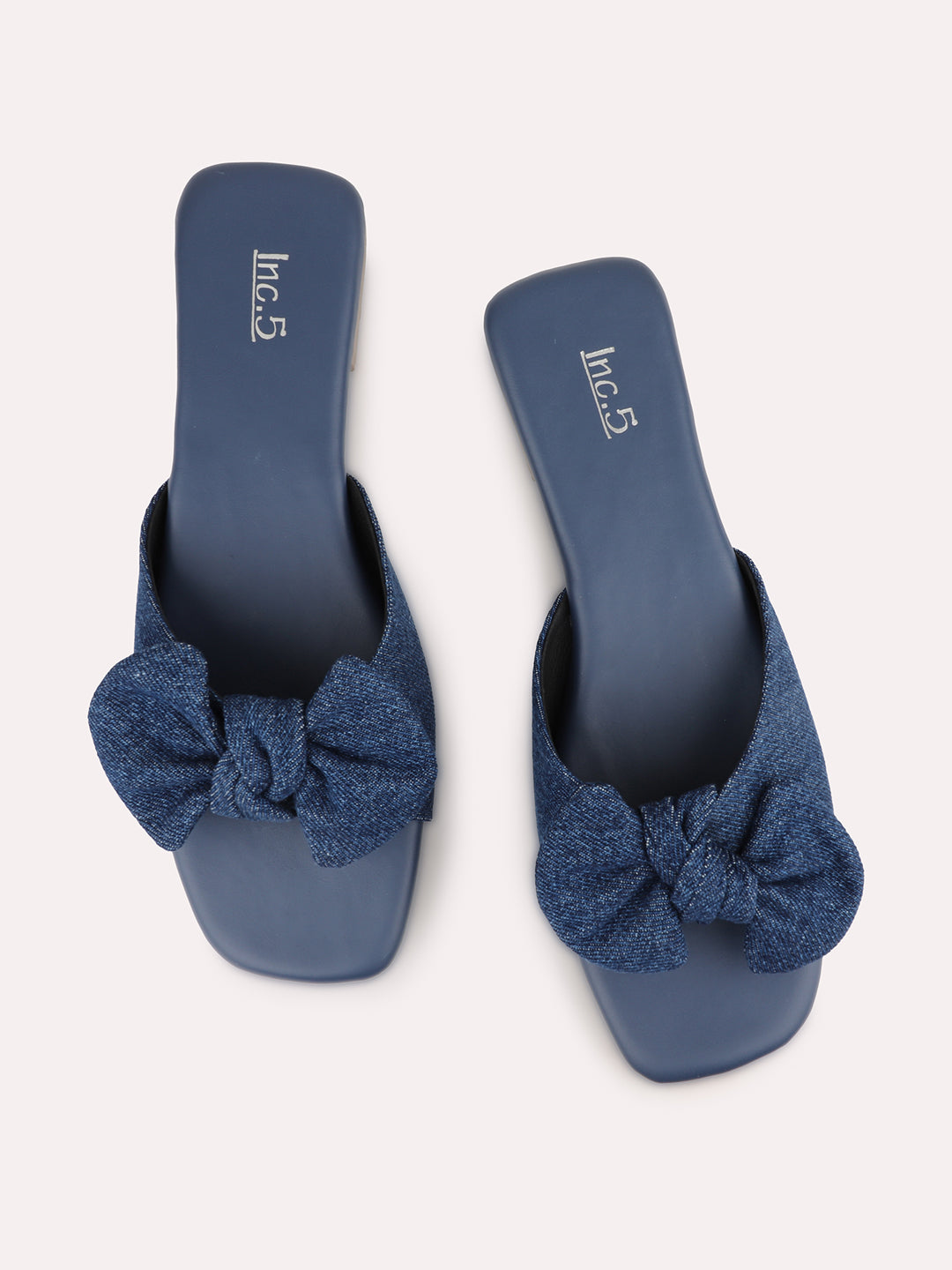 Womens Navy Casual Open toe Flat Mules