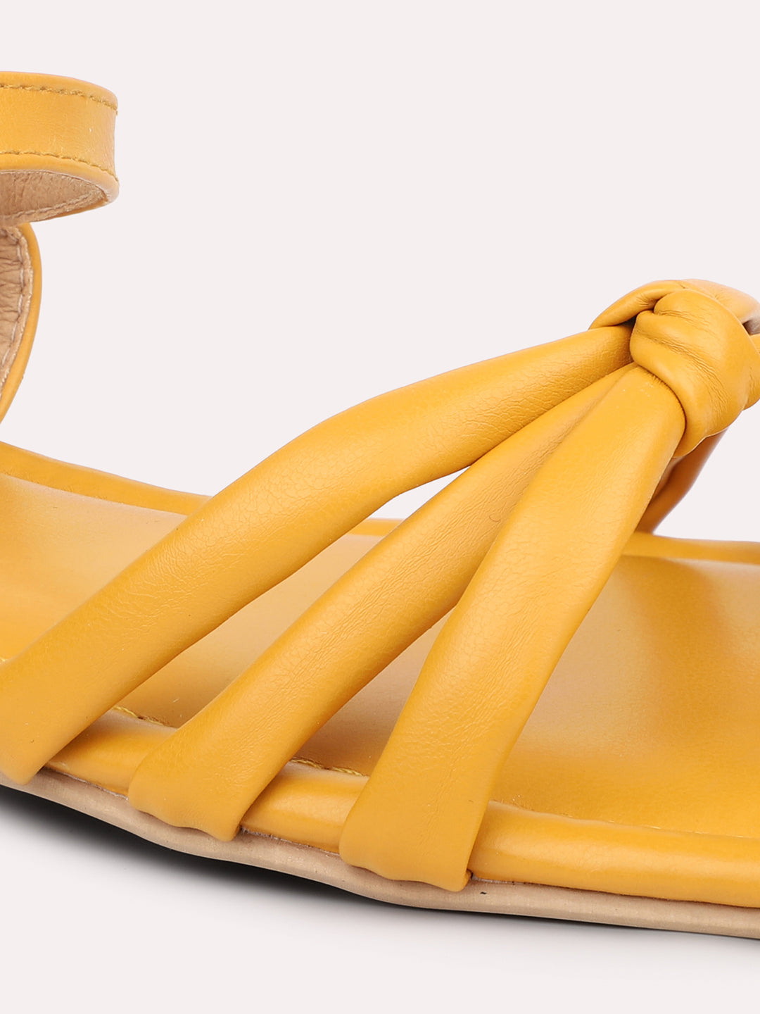 Women Yellow Open Toe Flats