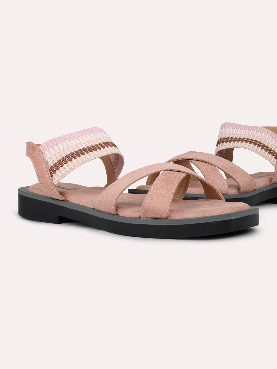 Womens Peach Casual Open toe Flat Sandals