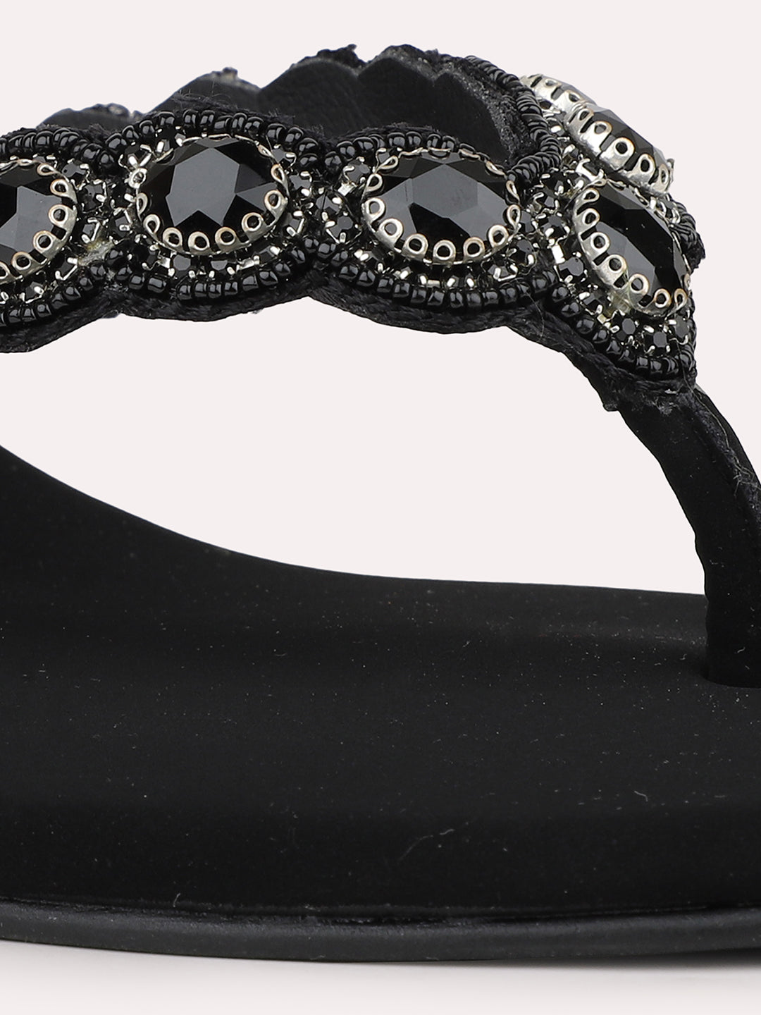 Womens Black Ethnic Open toe Block Heels