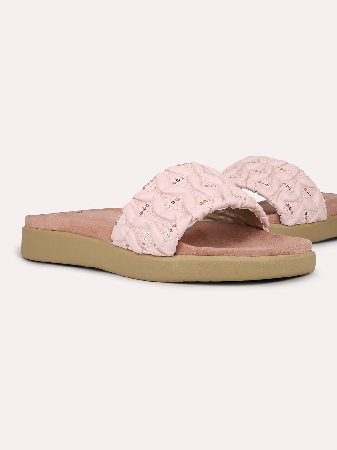 Womens Peach Casual Open toe Flat Mules