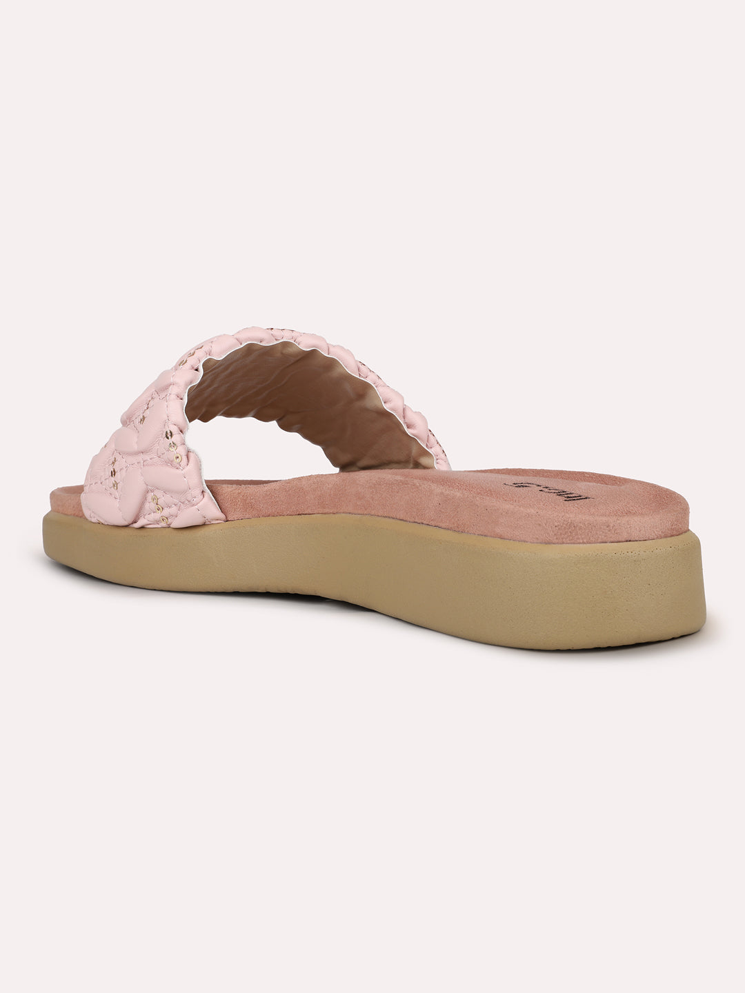 Womens Peach Casual Open toe Flat Mules