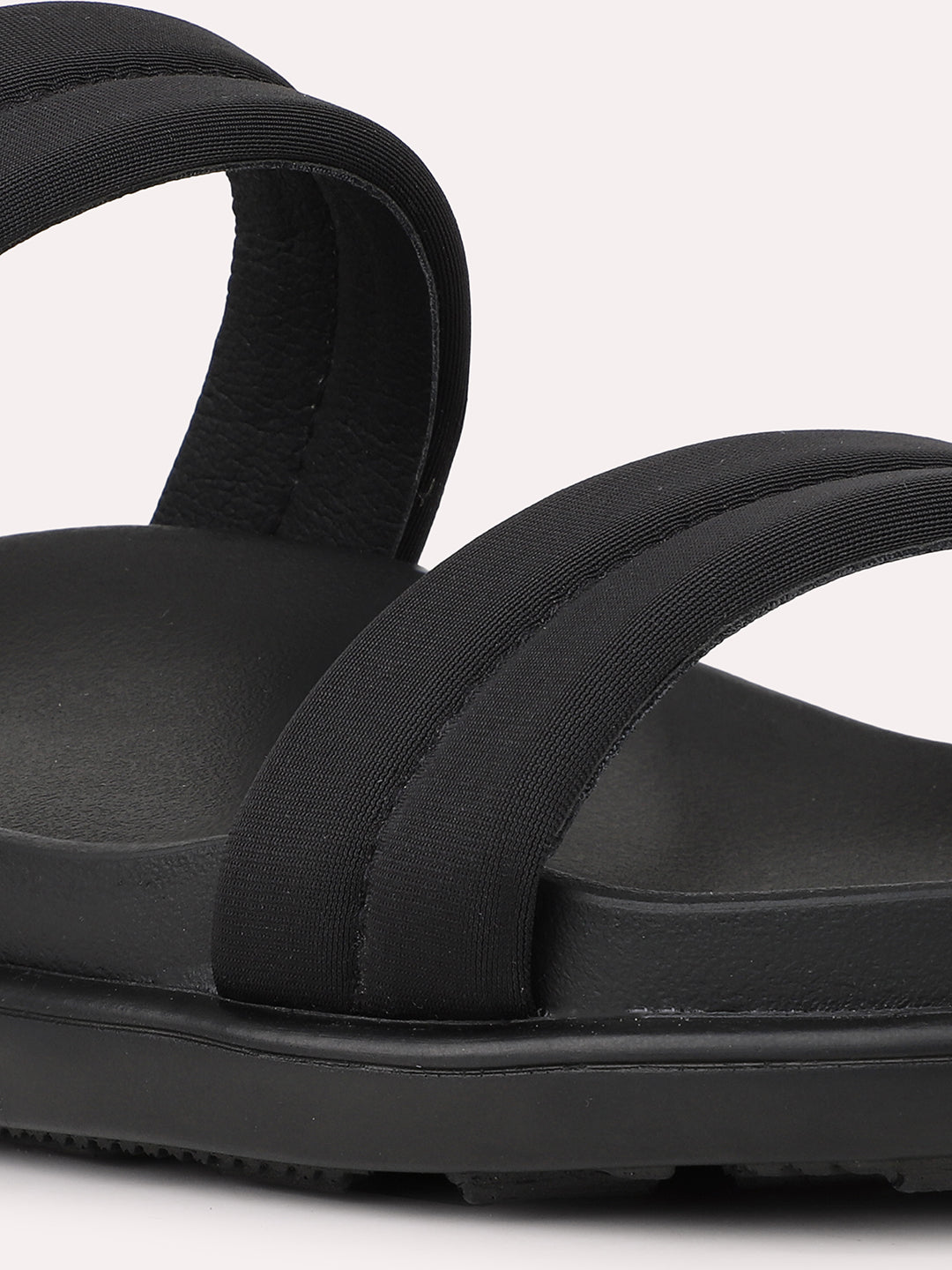 Womens Black Casual Open toe Flats