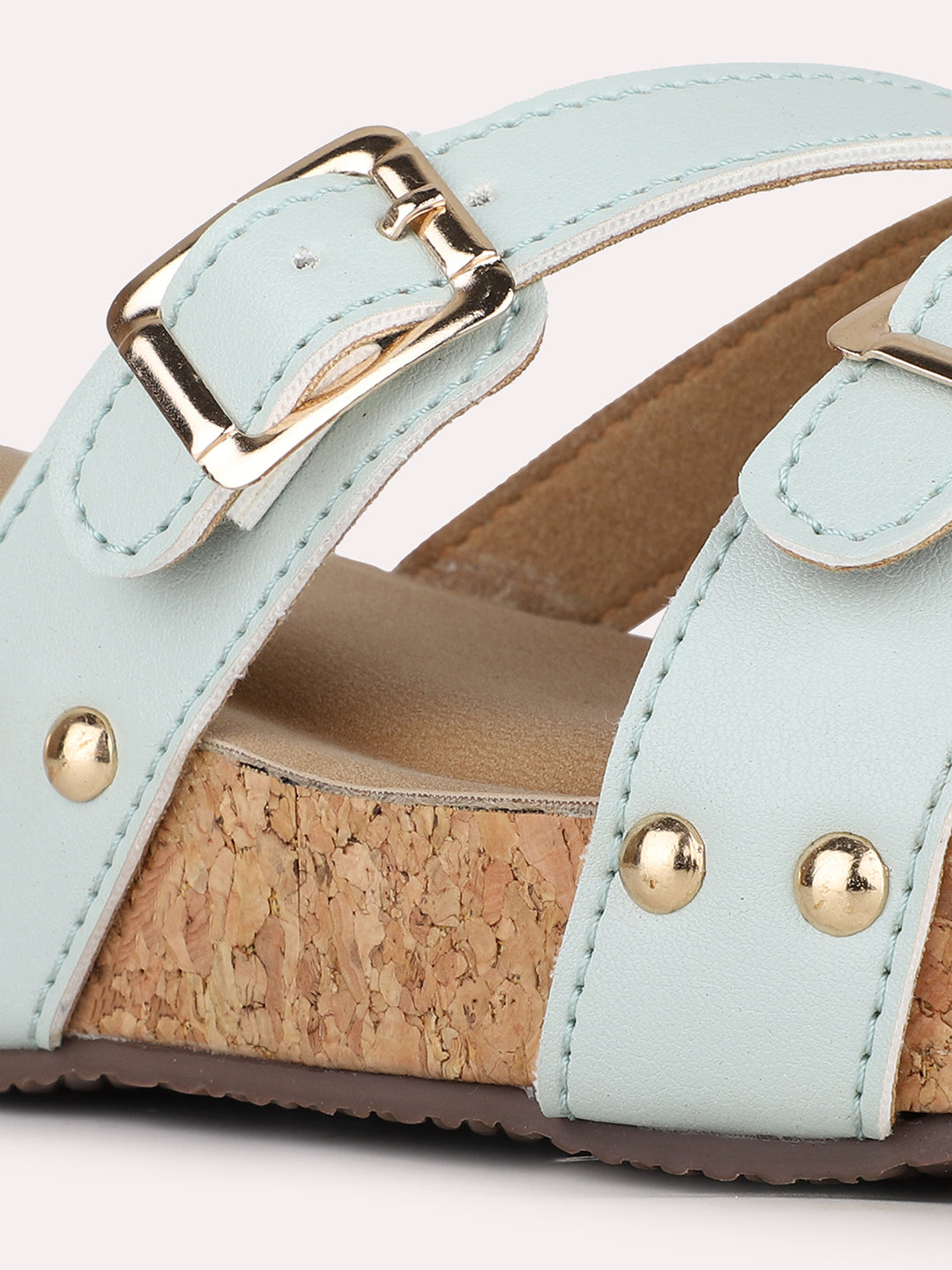 Women Green Casual Solid Open Toe Slip-On Flat Sandals