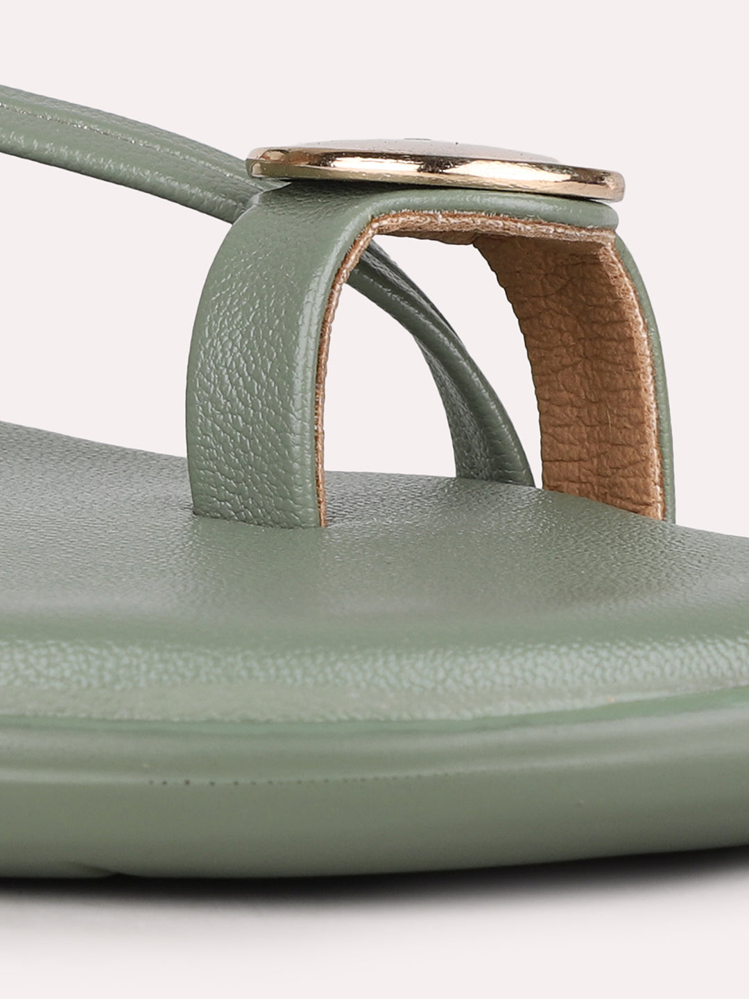 Women Green Casual Solid Round Toe Wedge Heels