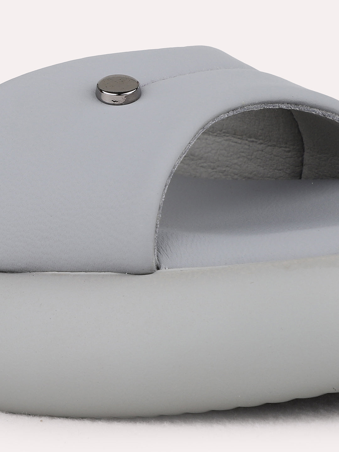 Womens Grey Casual Solid Platform Heel Sandals