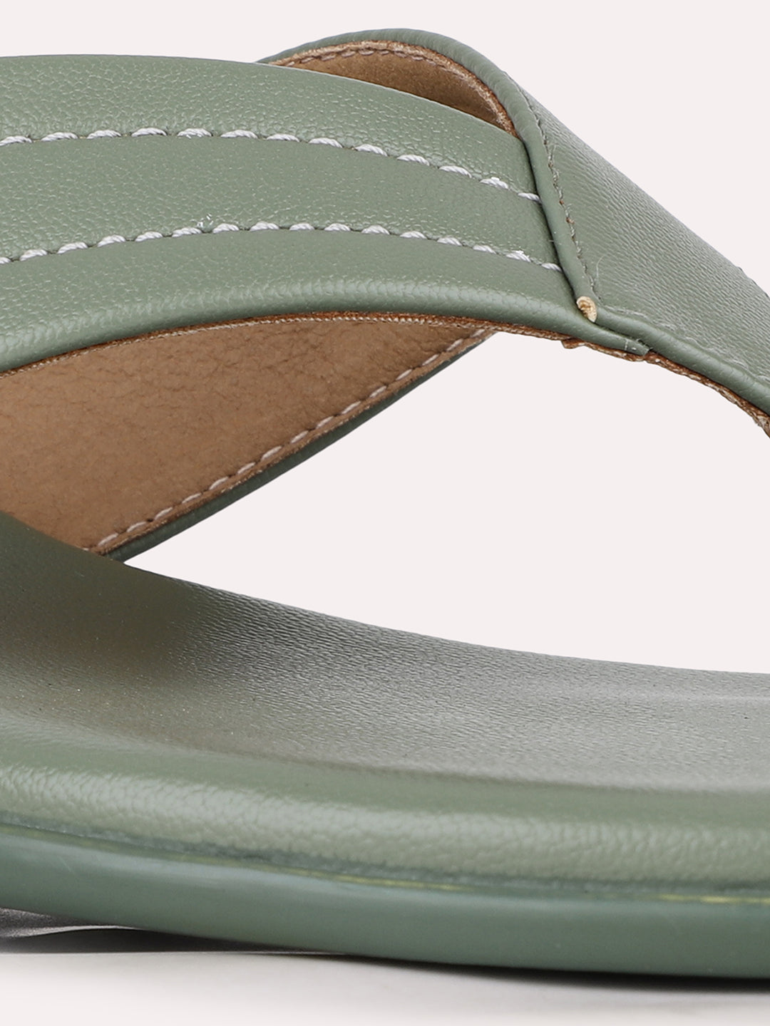 Women Green Casual Solid Round Toe Wedge Heel Sandals