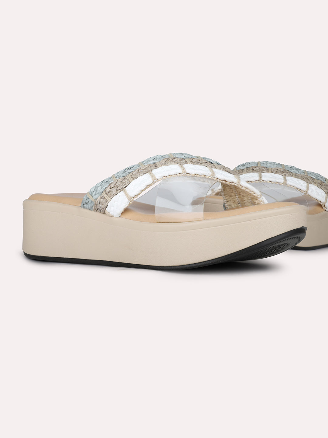 Womens Grey Party Wear Solid Round Toe Wedge Heel Sandals