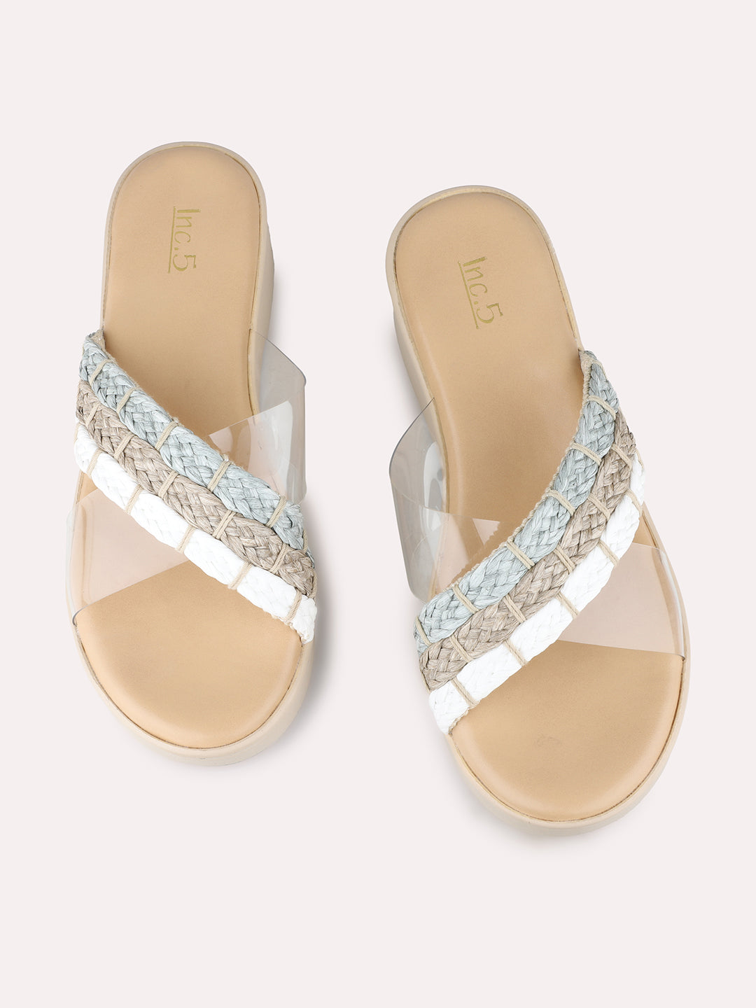 Womens Grey Party Wear Solid Round Toe Wedge Heel Sandals