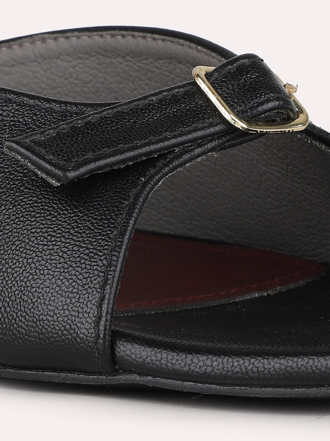 Women Black Party Wear Solid Square Toe Kitten Heel Sandals