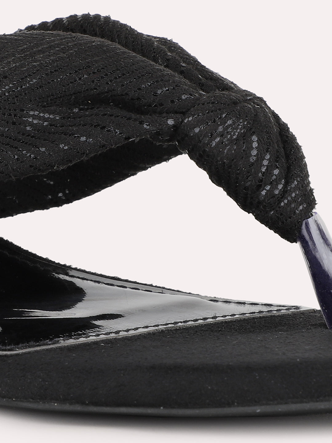 Women Black Party Wear Solid Round Toe Kitten Heel Sandals