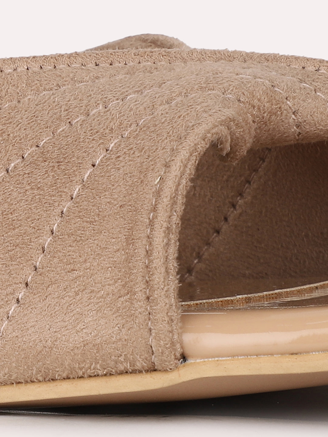 Womens Beige Party Wear Solid Square Toe Block Heel Sandals