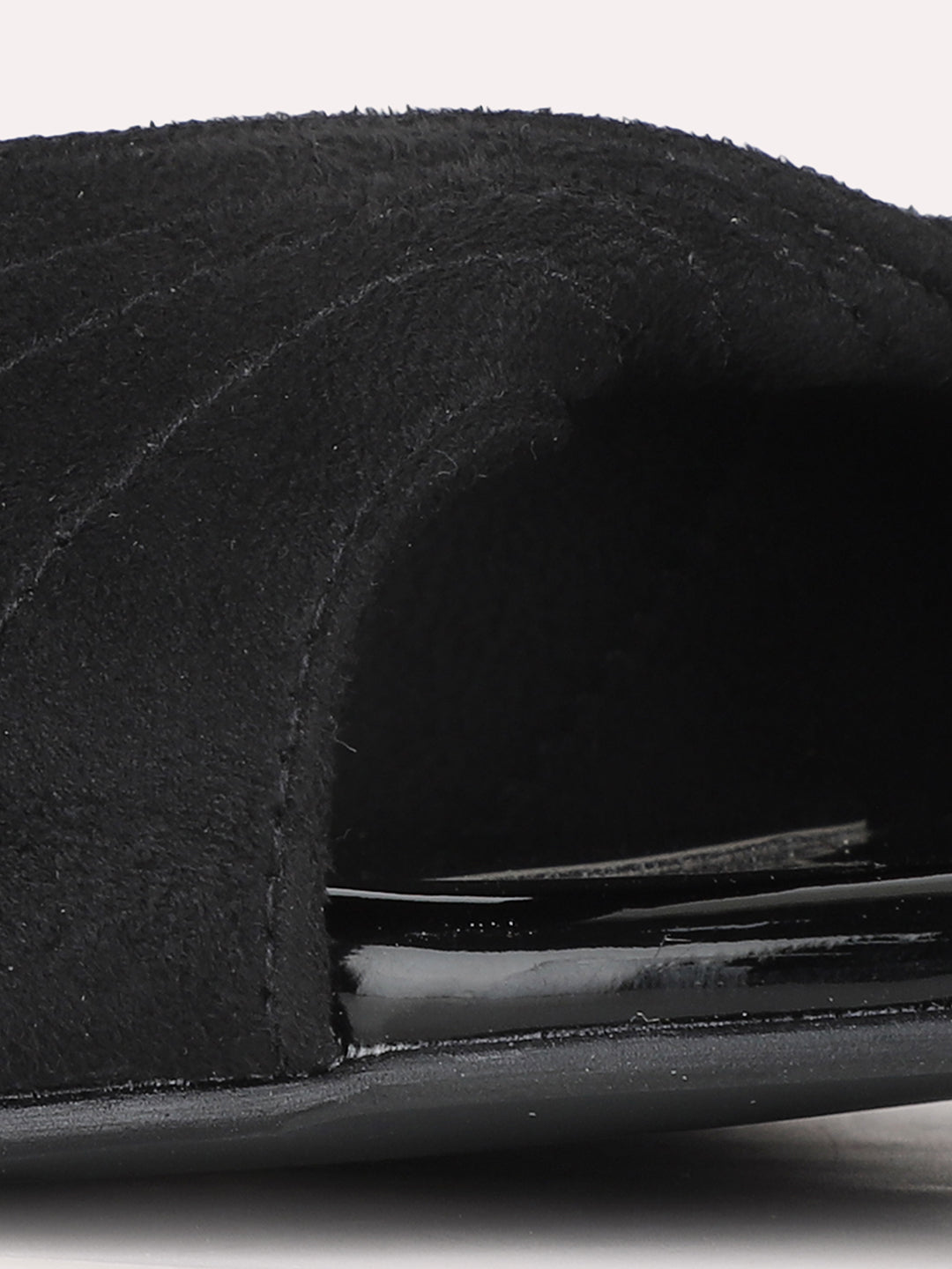 Women Black Party Wear Solid Square Toe Block Heels