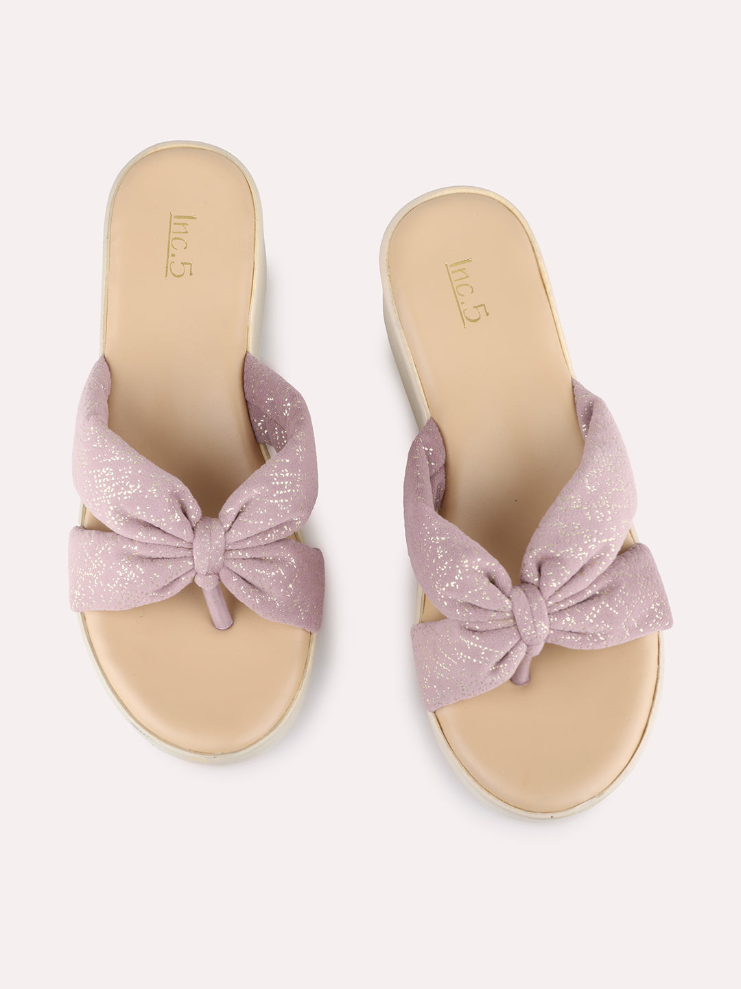 Womens Purple Party Wear Solid Round Toe Wedge Heel Sandals