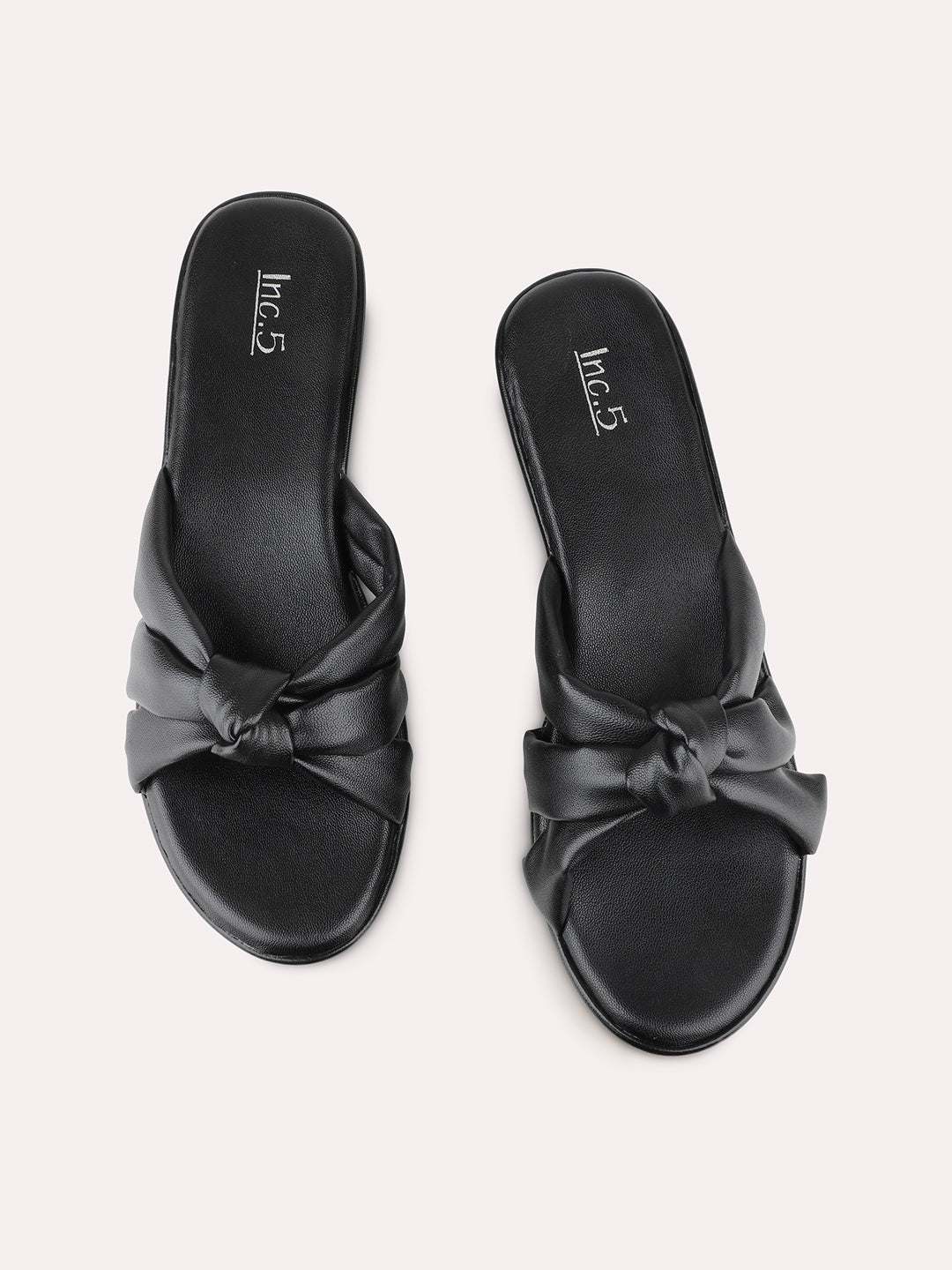 Womens Black Party Wear Solid Round Toe Wedge Heels