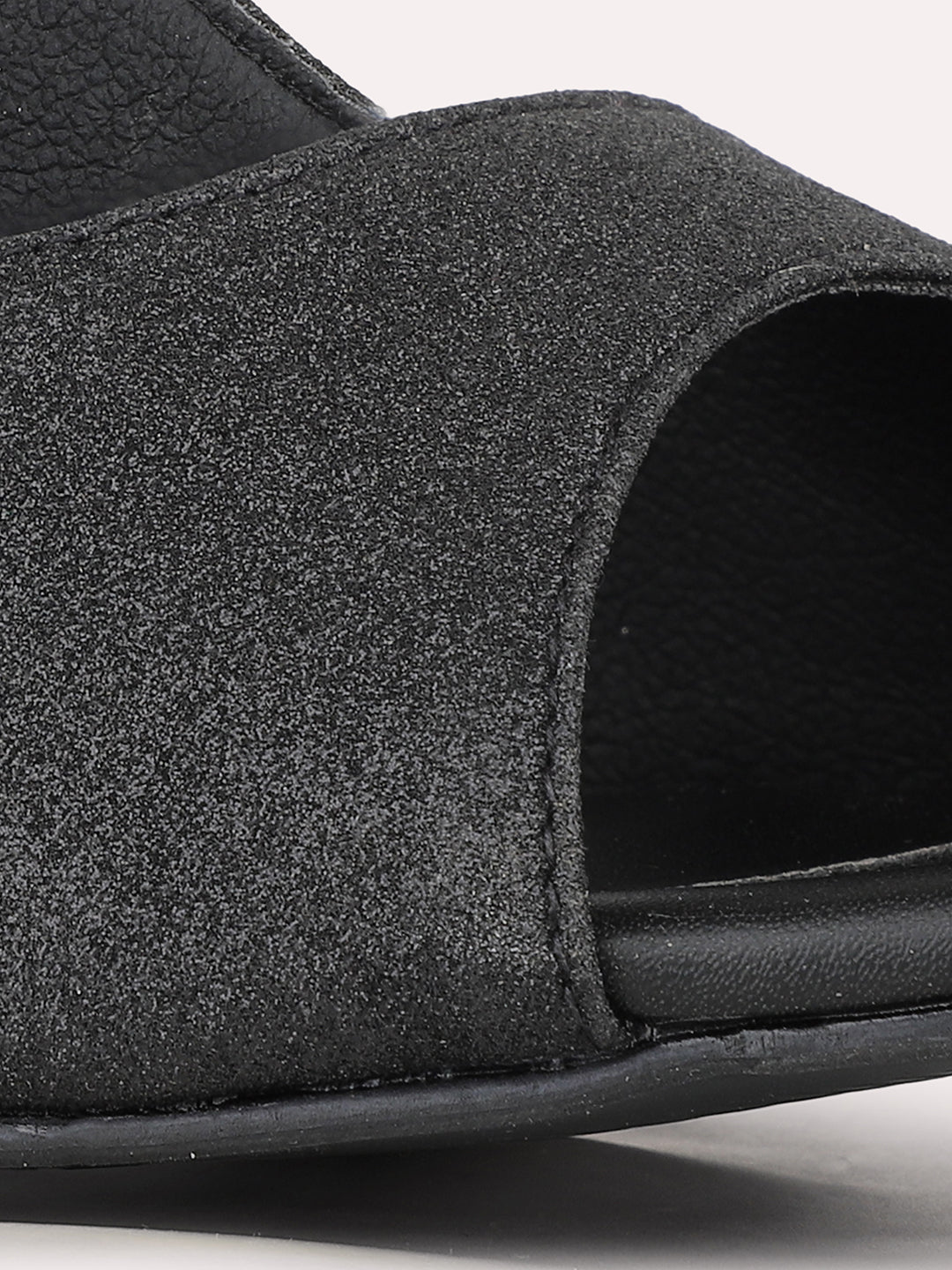 Women Black Party Wear Solid Pattern Square Toe Stiletto Heel Sandals