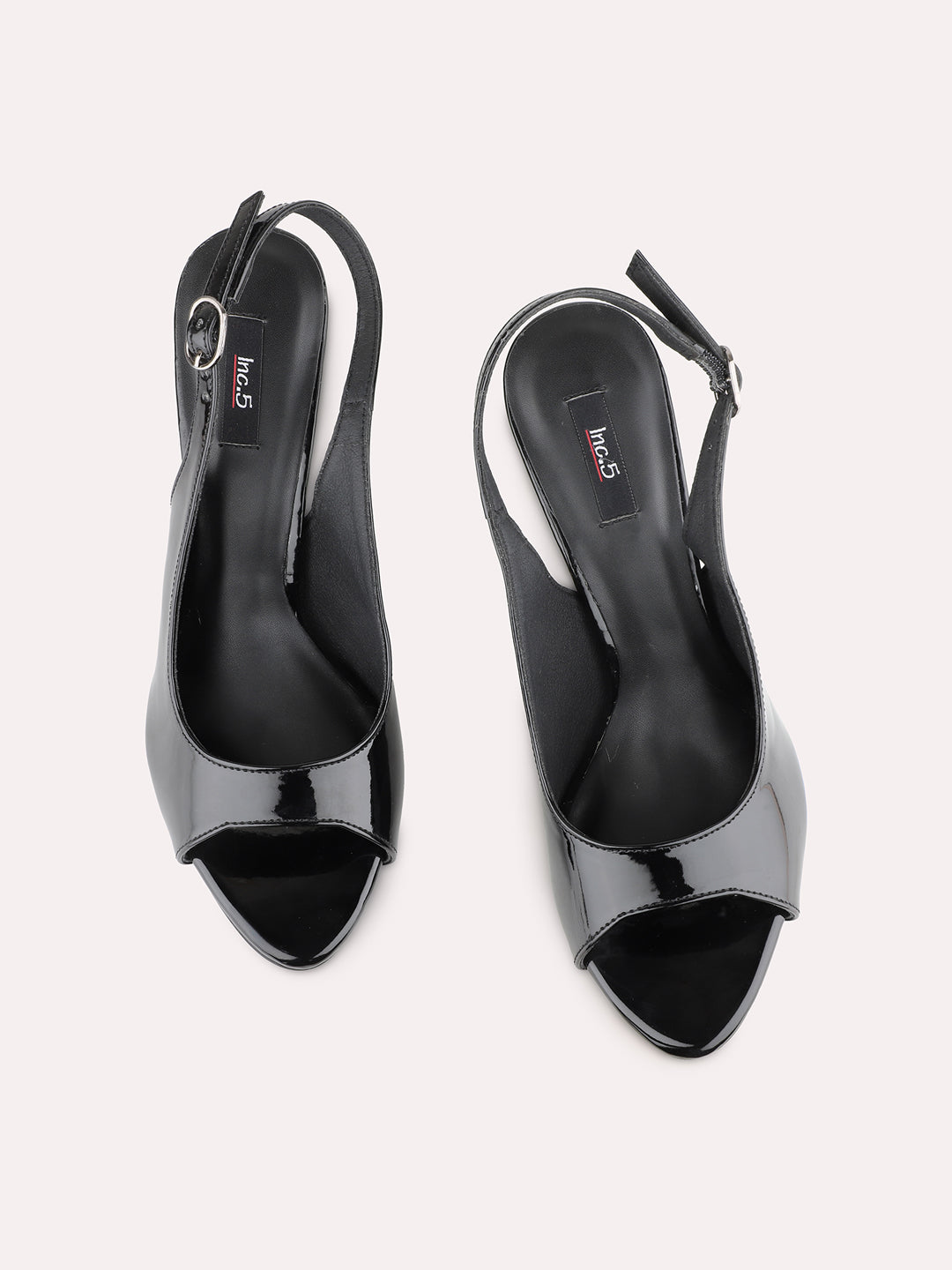 Women Black Party Wear Solid Square Toe Stiletto Heels