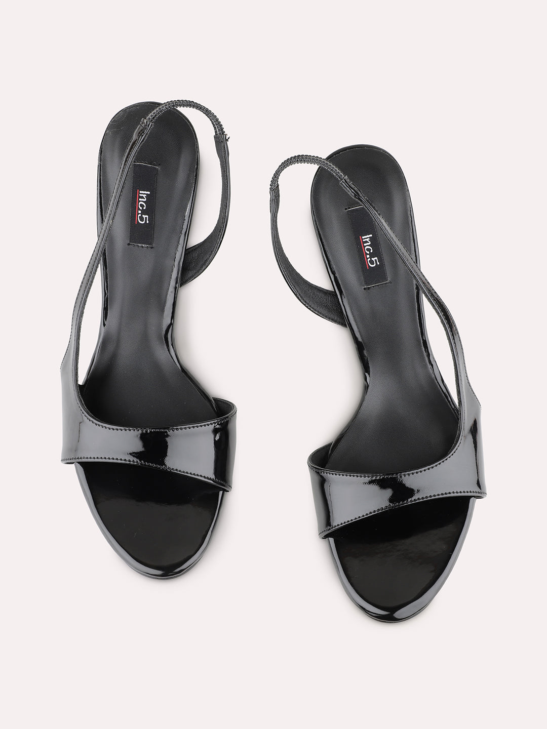 Women Black Party Wear Solid Pattern Square Toe Stiletto Heels