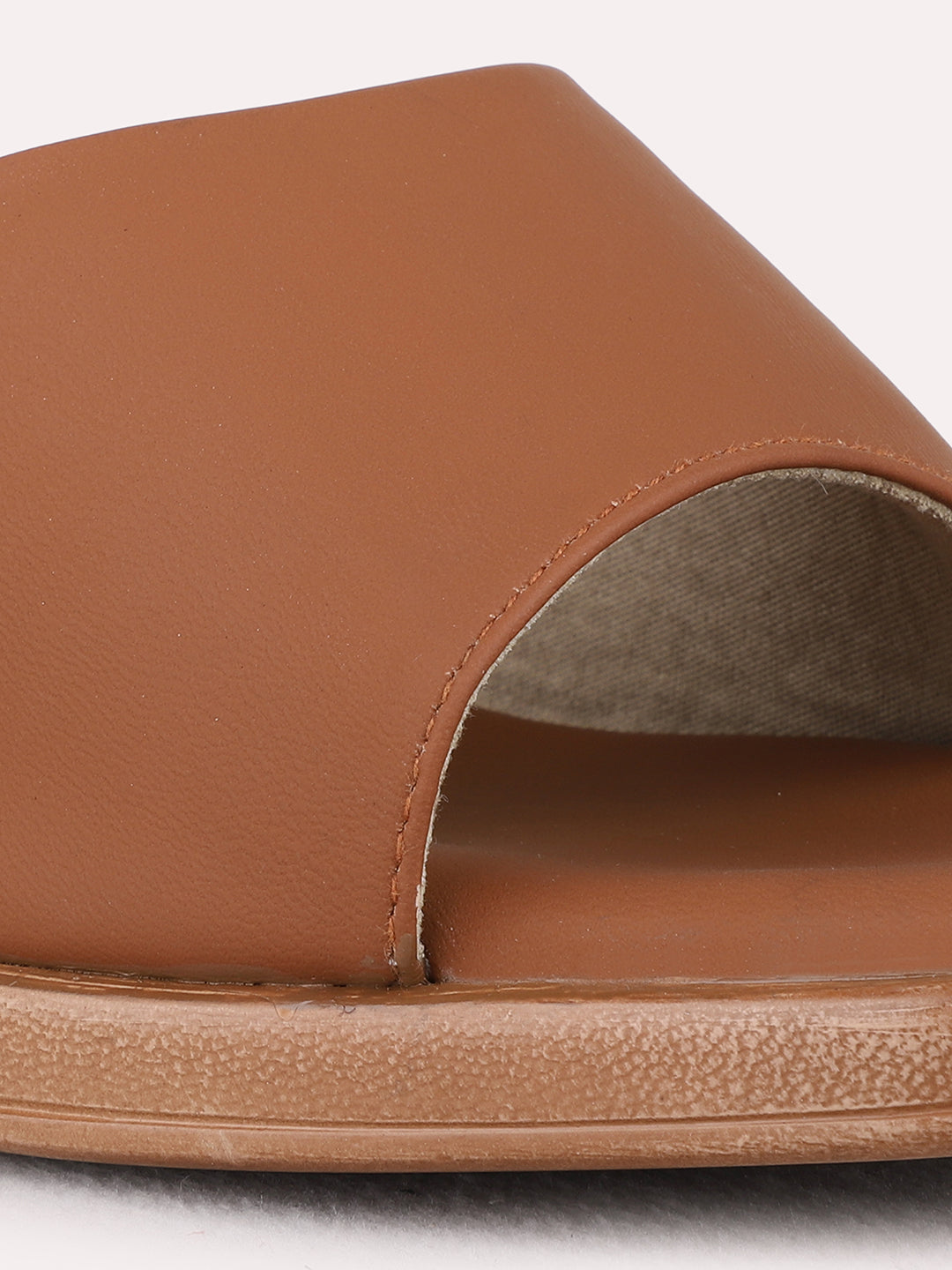 Womens Tan Party Wear Solid Pattern Square Toe Block Heel Sandals