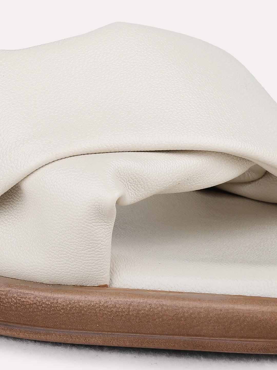 Womens Cream Party Wear Solid Block Heel Sandals