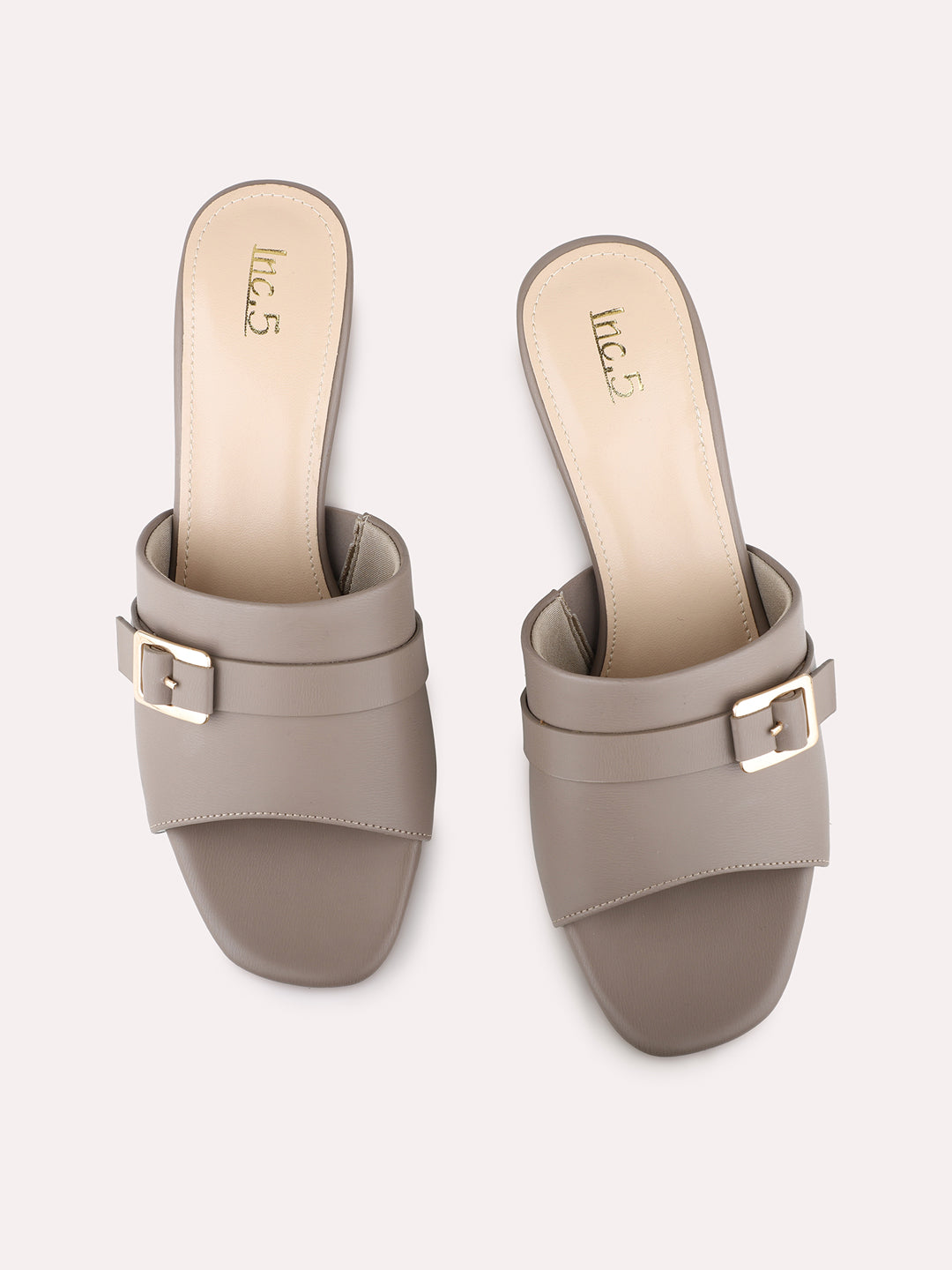 Womens Brown Party Wear Solid Round Toe Block Heel Sandals