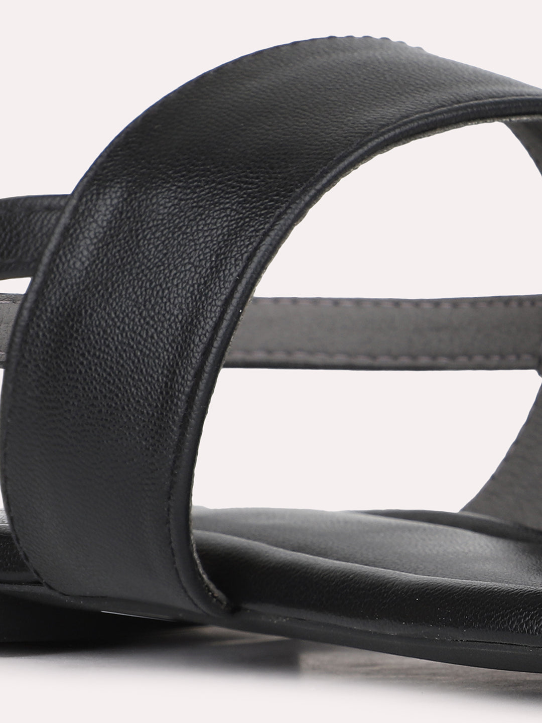 Women Black Casual Solid One Toe Flat Sandals