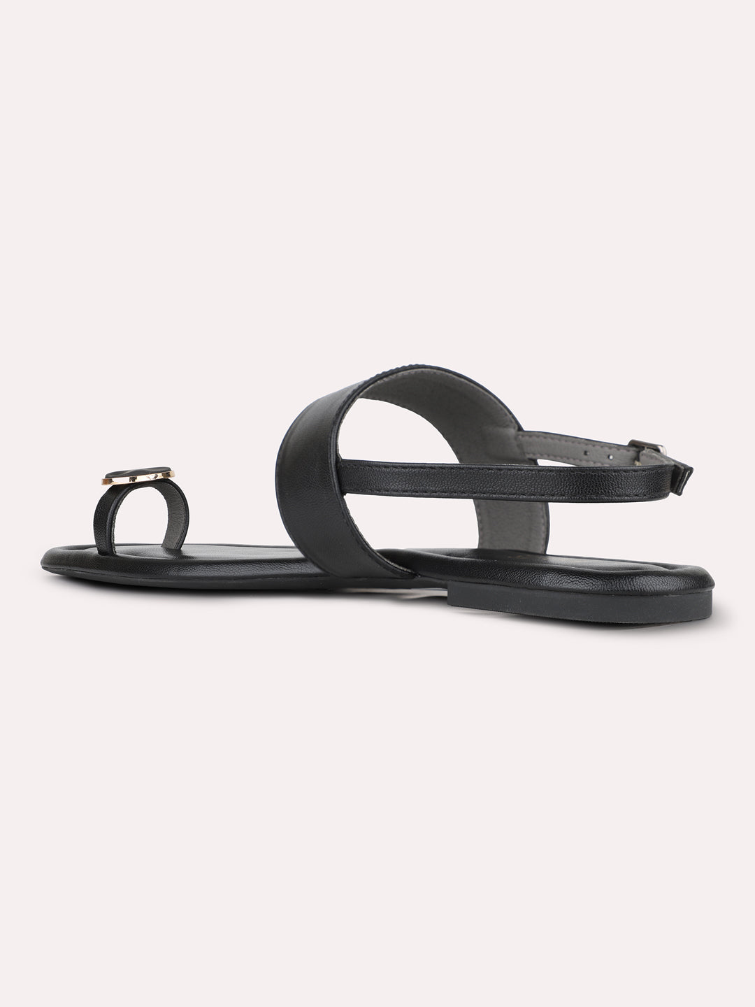 Women Black Casual Solid One Toe Flats