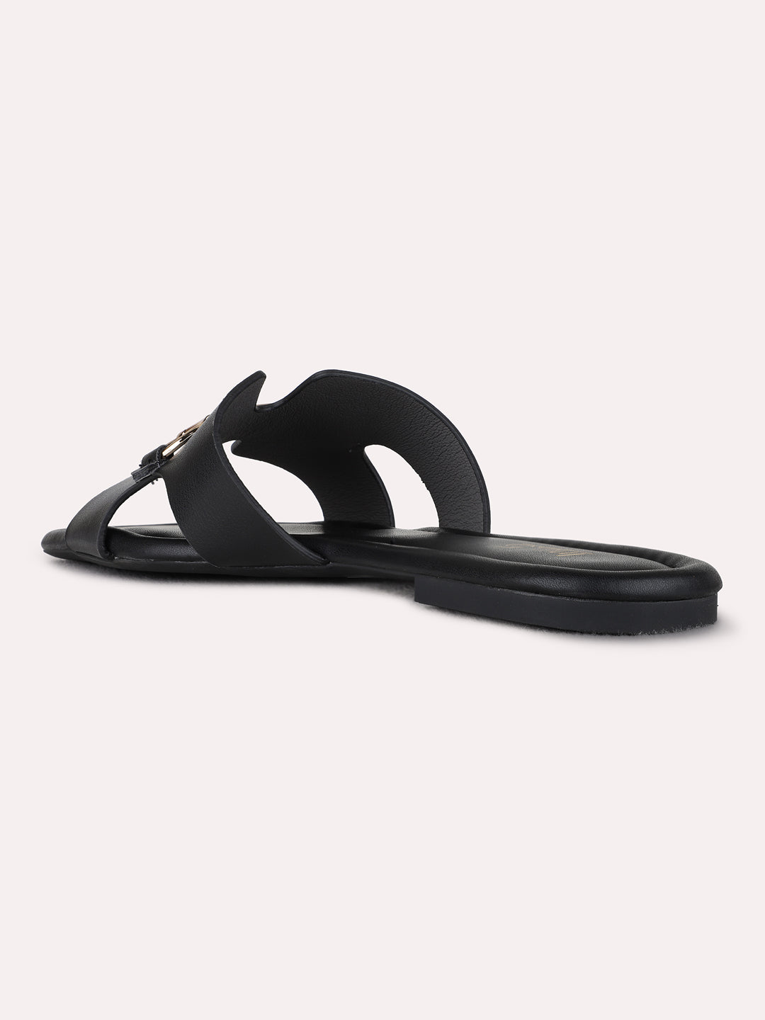 Womens Black Casual Solid Pattern Open Toe Sandals