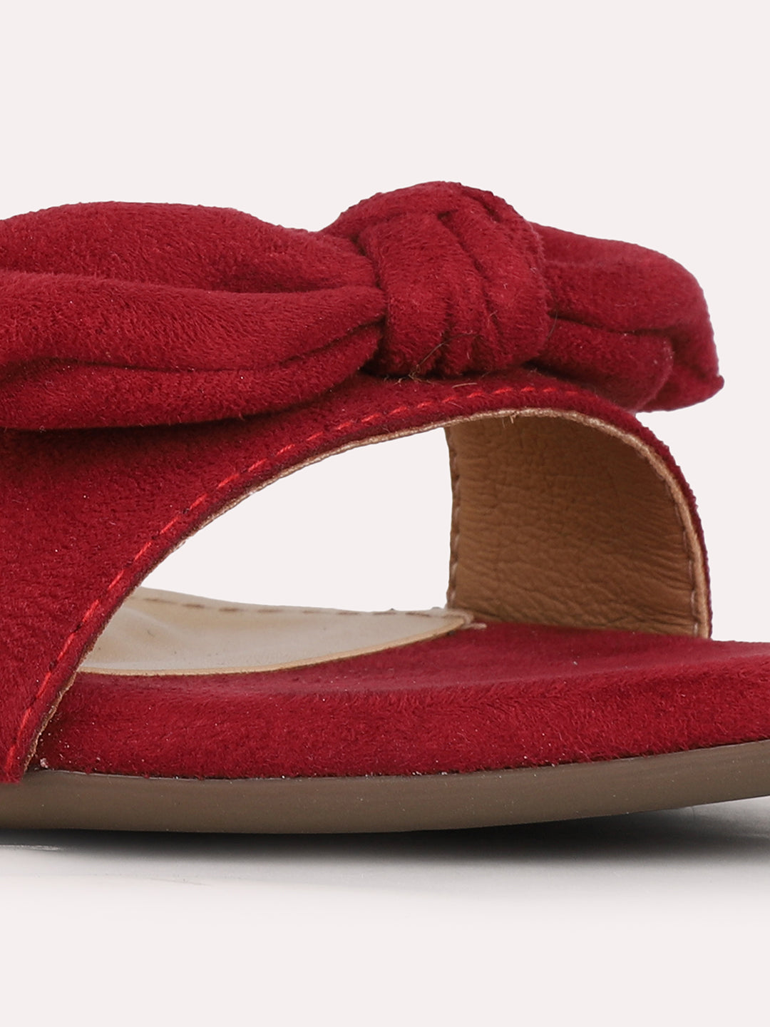 Womens Red Party Wear Solid Round Toe Block Heel Sandals