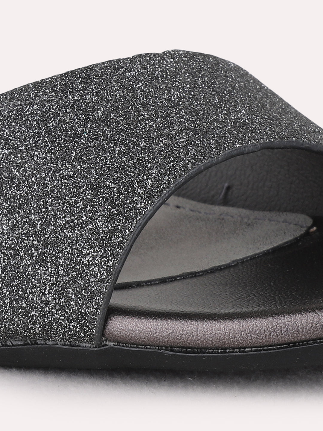 Womens Pewter Party Wear Solid Round Toe Block Heel Sandals