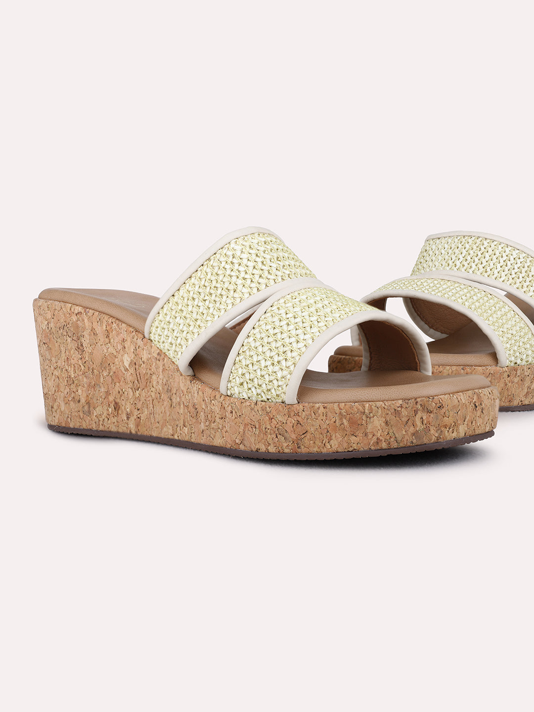 Womens Beige Party Wear Embellished Wedge Heel Sandals