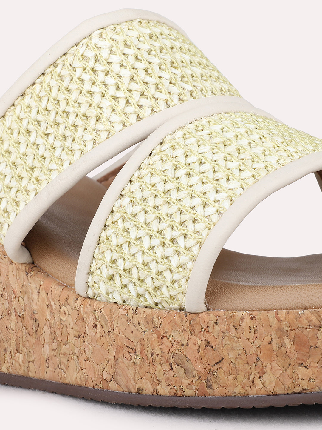 Womens Beige Party Wear Embellished Wedge Heel Sandals