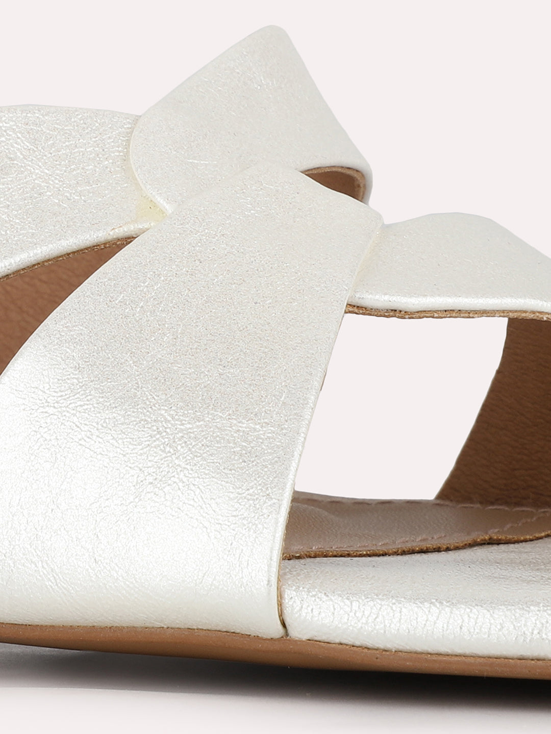 Women Silver Party Wear Solid Square Toe Block Heel Sandals