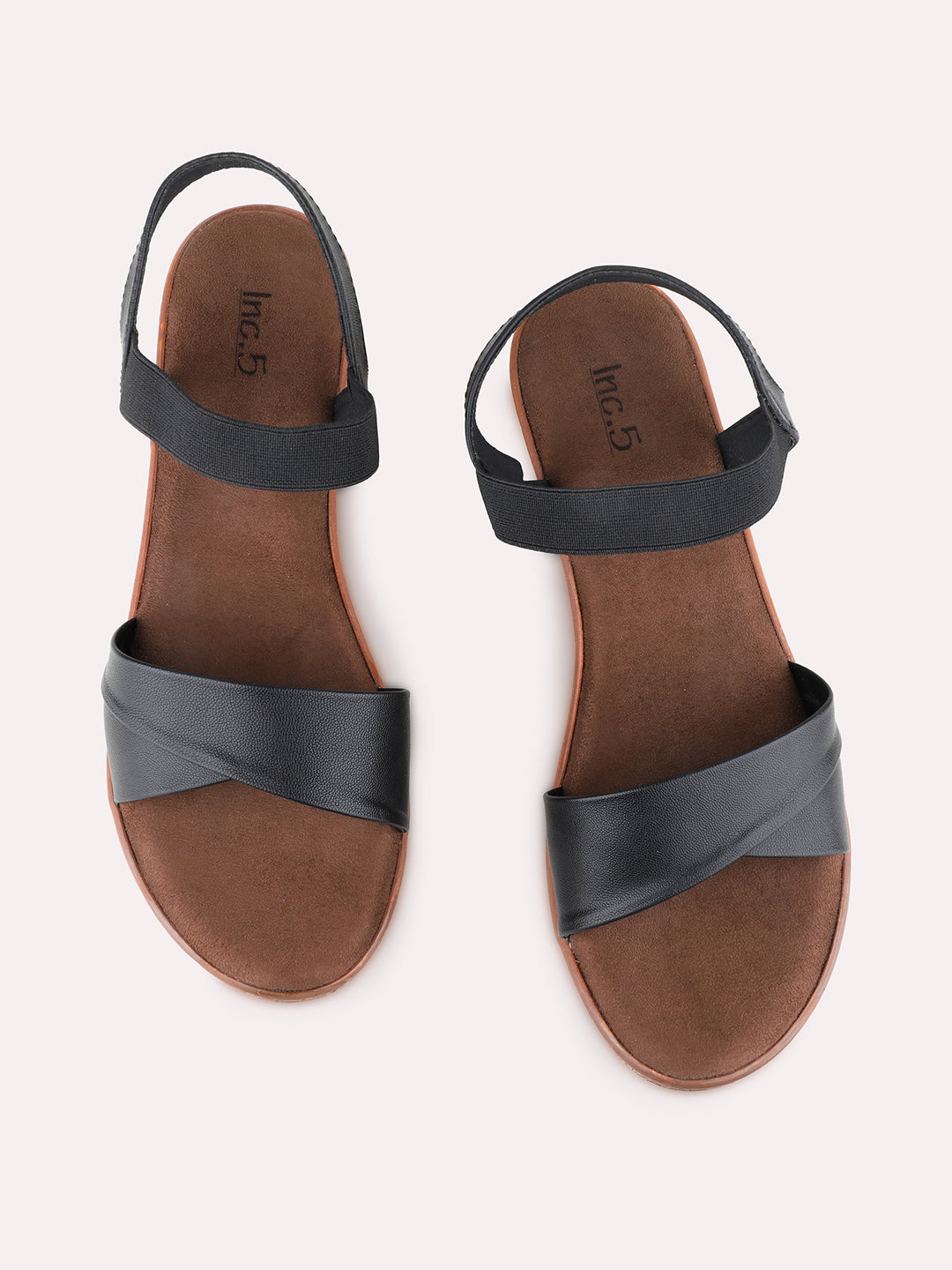 Womens Black Casual Solid Pattern Round Toe Wedge Heels