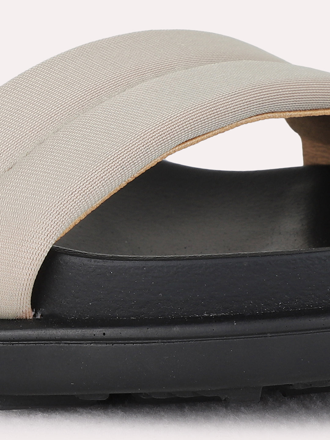 Womens Beige Casual Solid Open Toe Flat Sandals