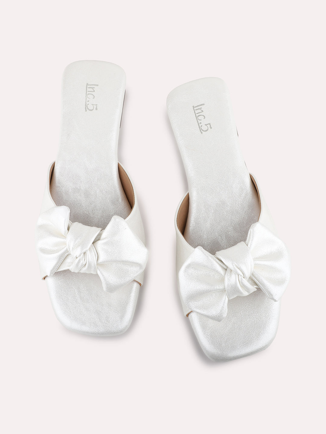 Womens Silver Casual Solid Open Toe Flat Slip On Sandals