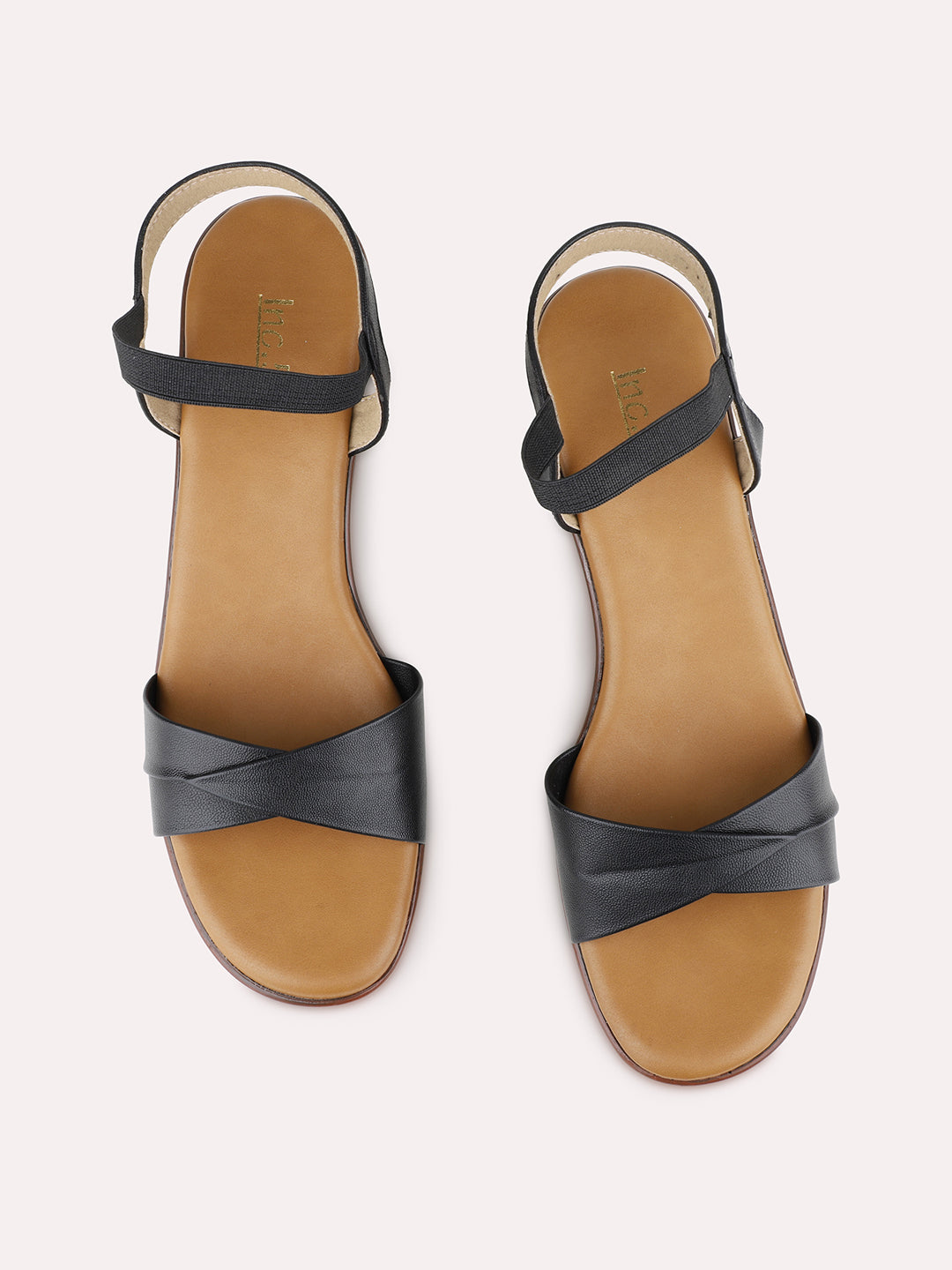 Womens Black Party Wear Solid Round Toe Block Heel Sandals