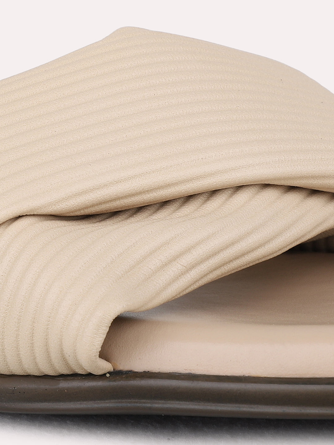 Womens Beige Party Wear Solid Pattern Block Heel Sandals