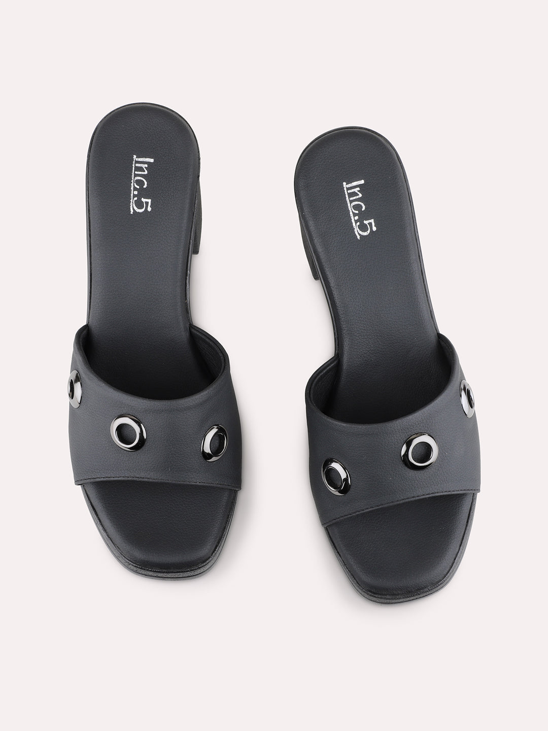 Womens Black Party Wear Solid Platform Heels