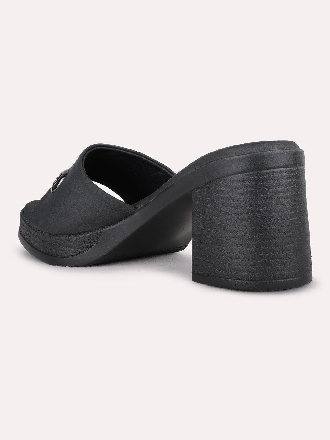 Womens Black Party Wear Solid Platform Heels