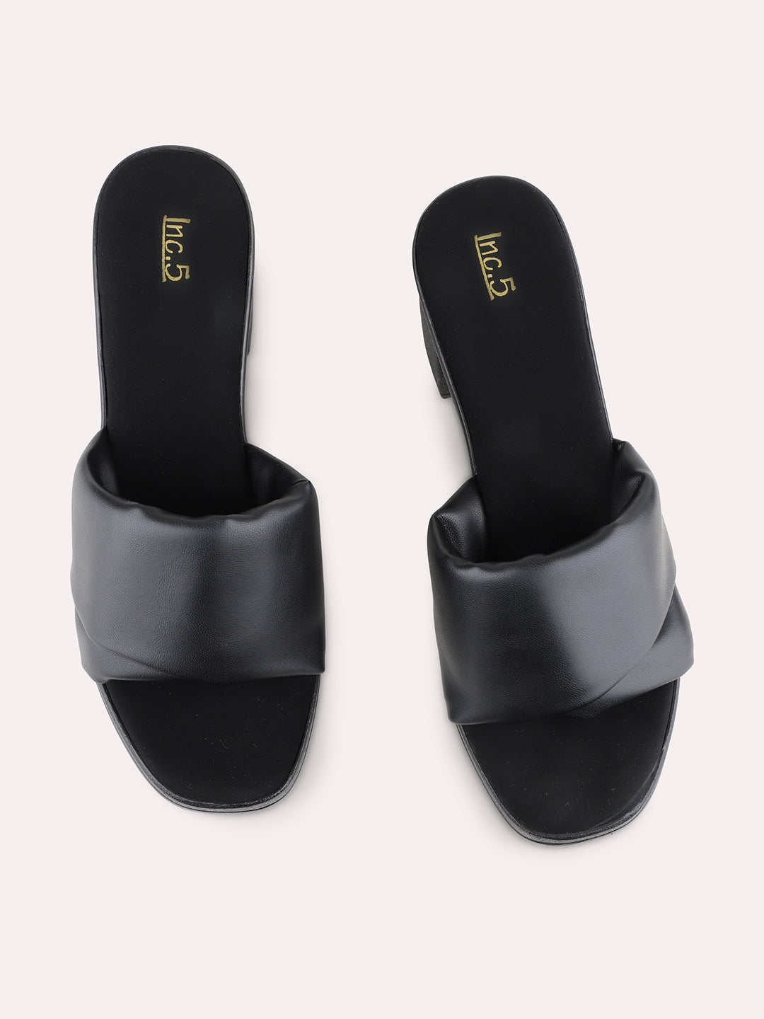 Womens Black Party Wear Solid Platform Heel Sandals