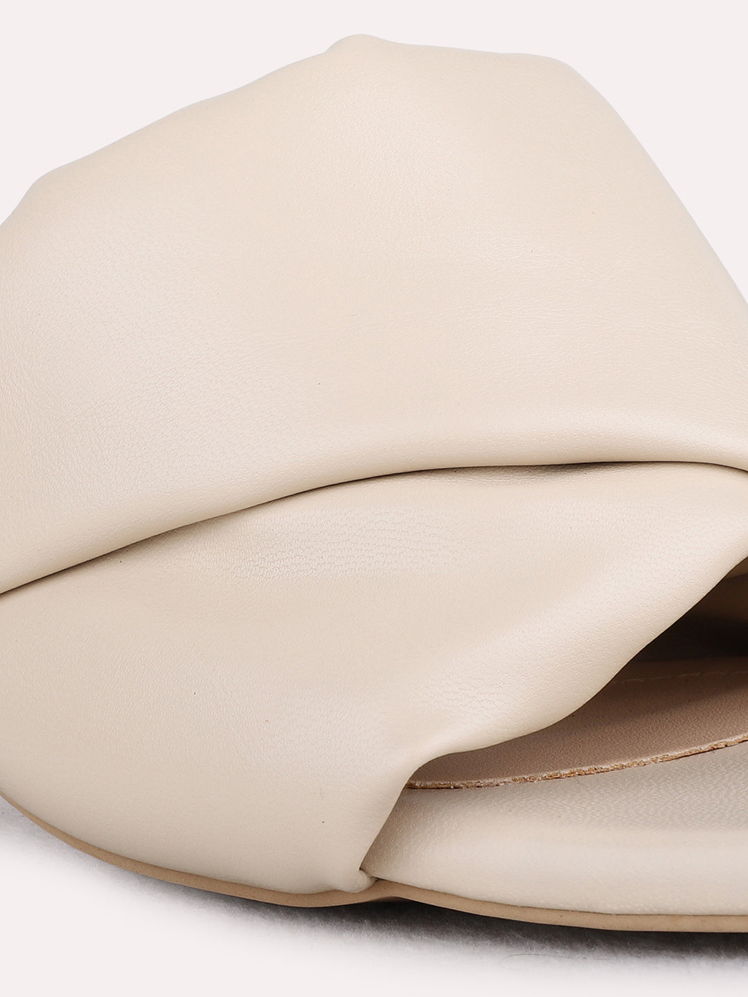 Womens Beige Party Wear Solid Kitten Heel Sandals