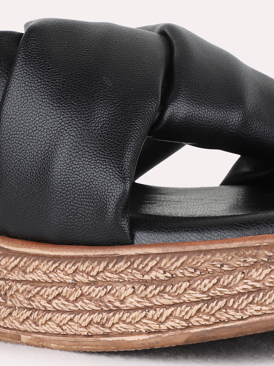 Womens Black Casual Solid Pattern Round Toe Wedges