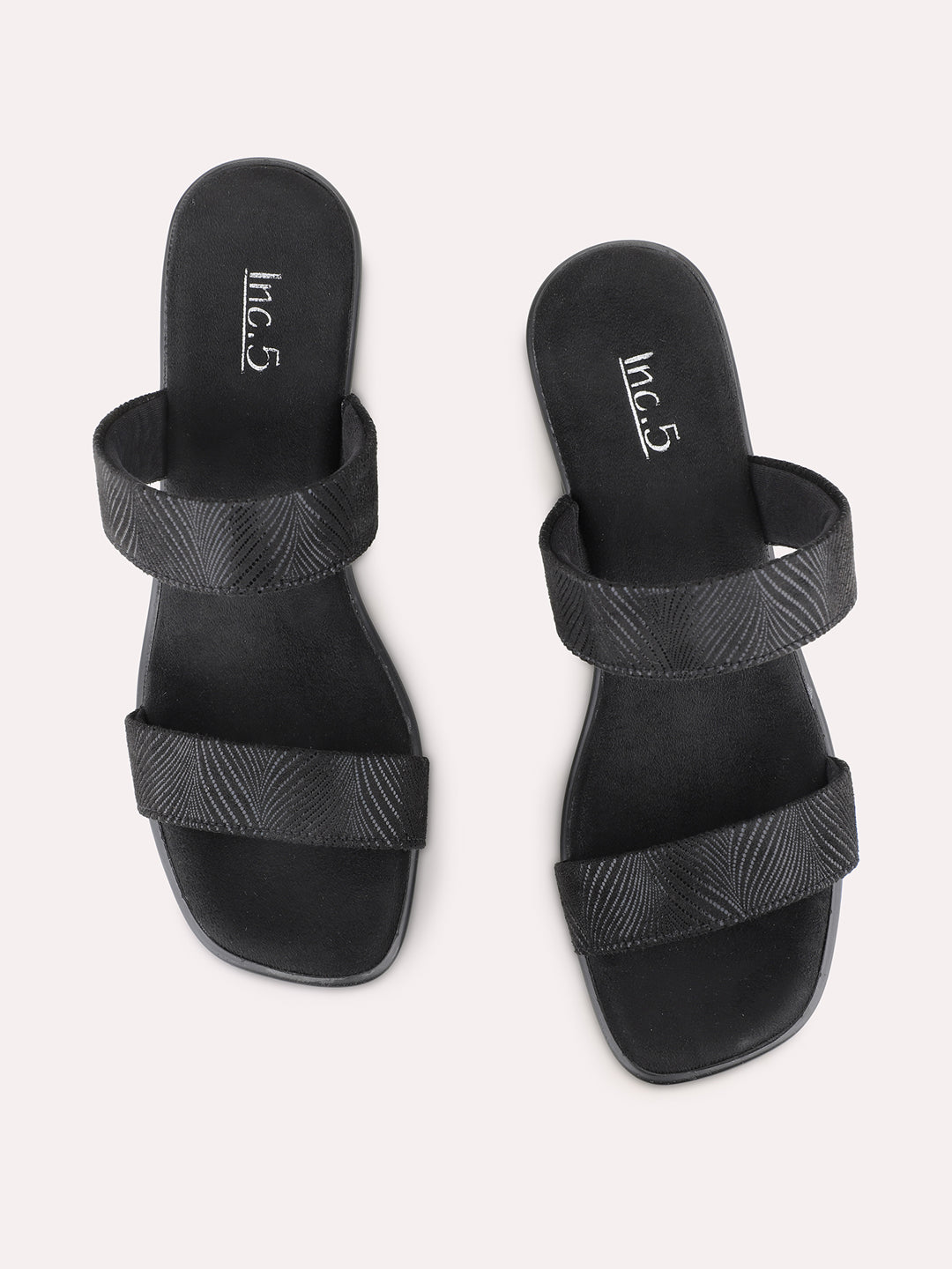 Womens Black Party Wear Solid Round Toe Platform Heel Sandals