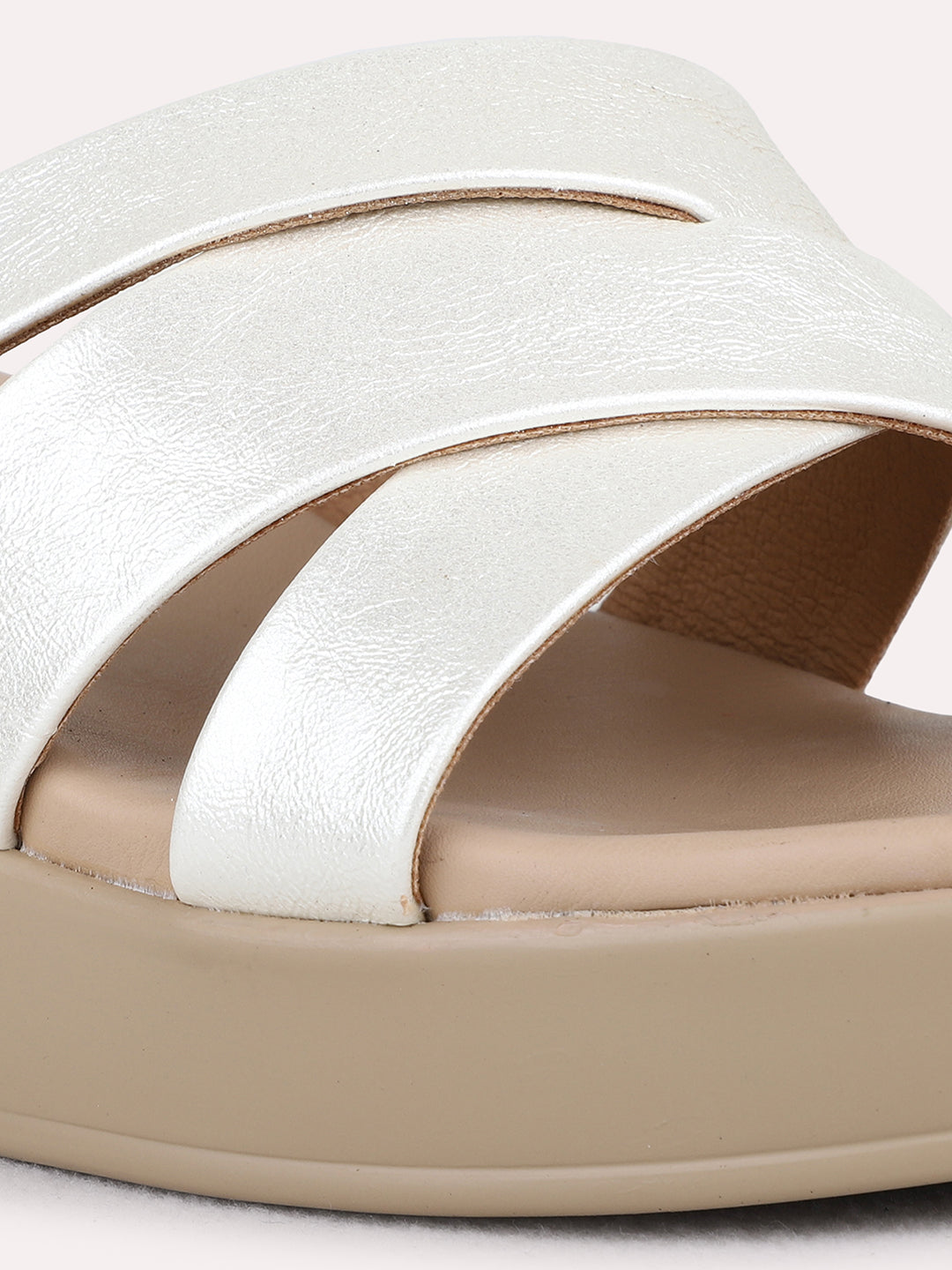 Womens Silver Party Wear Solid Round Toe Wedge Heel Sandals