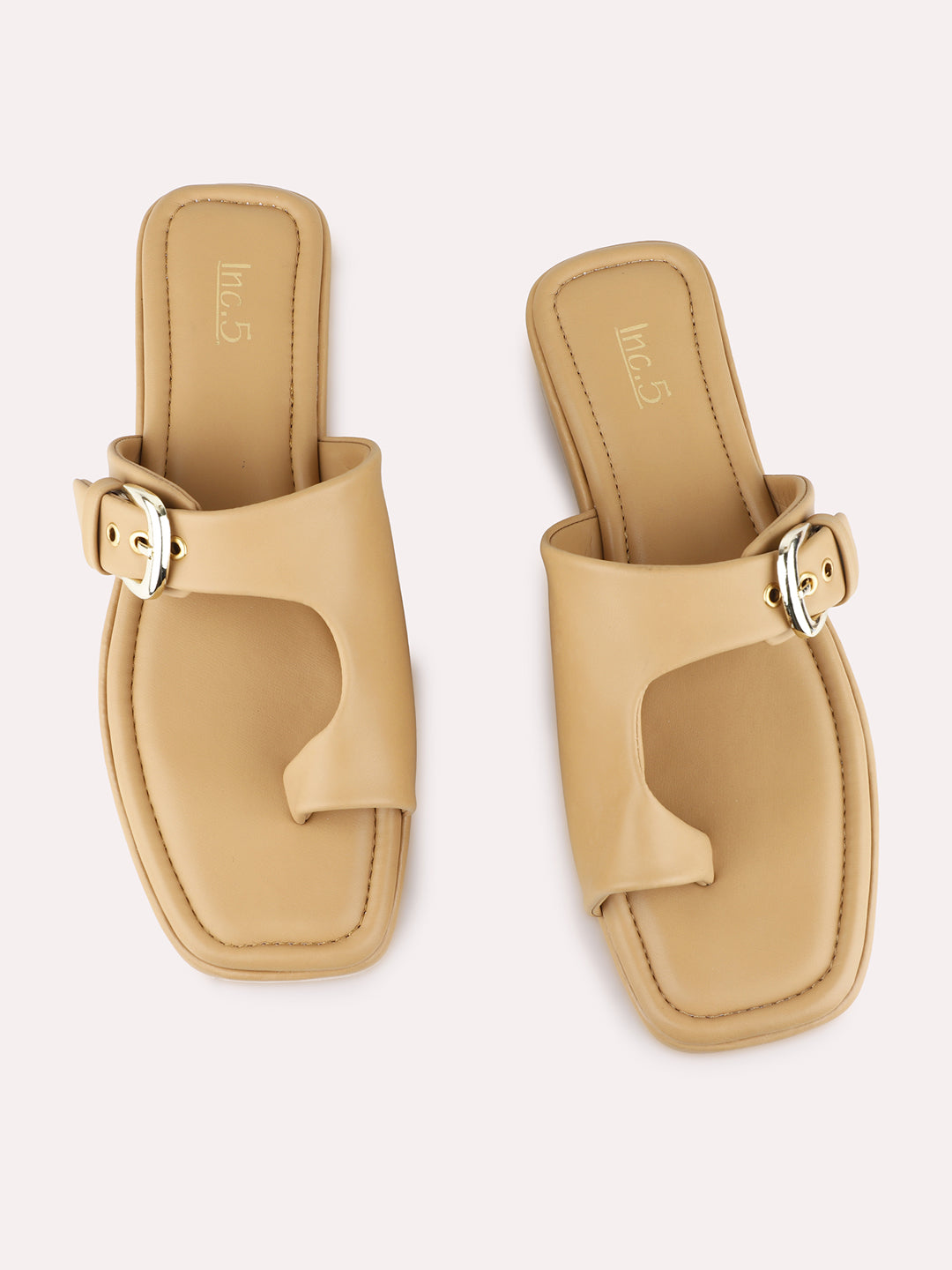 Womens Beige Casual Solid Pattern Round Toe Wedge Heel Sandals