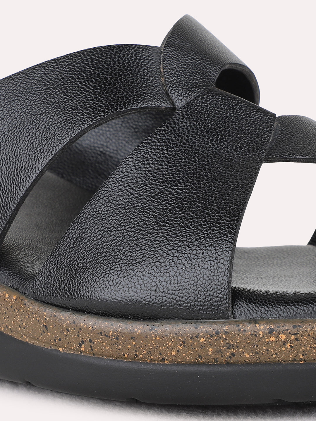 Womens Black Party Wear Solid Pattern Round Toe Wedge Heel Sandals