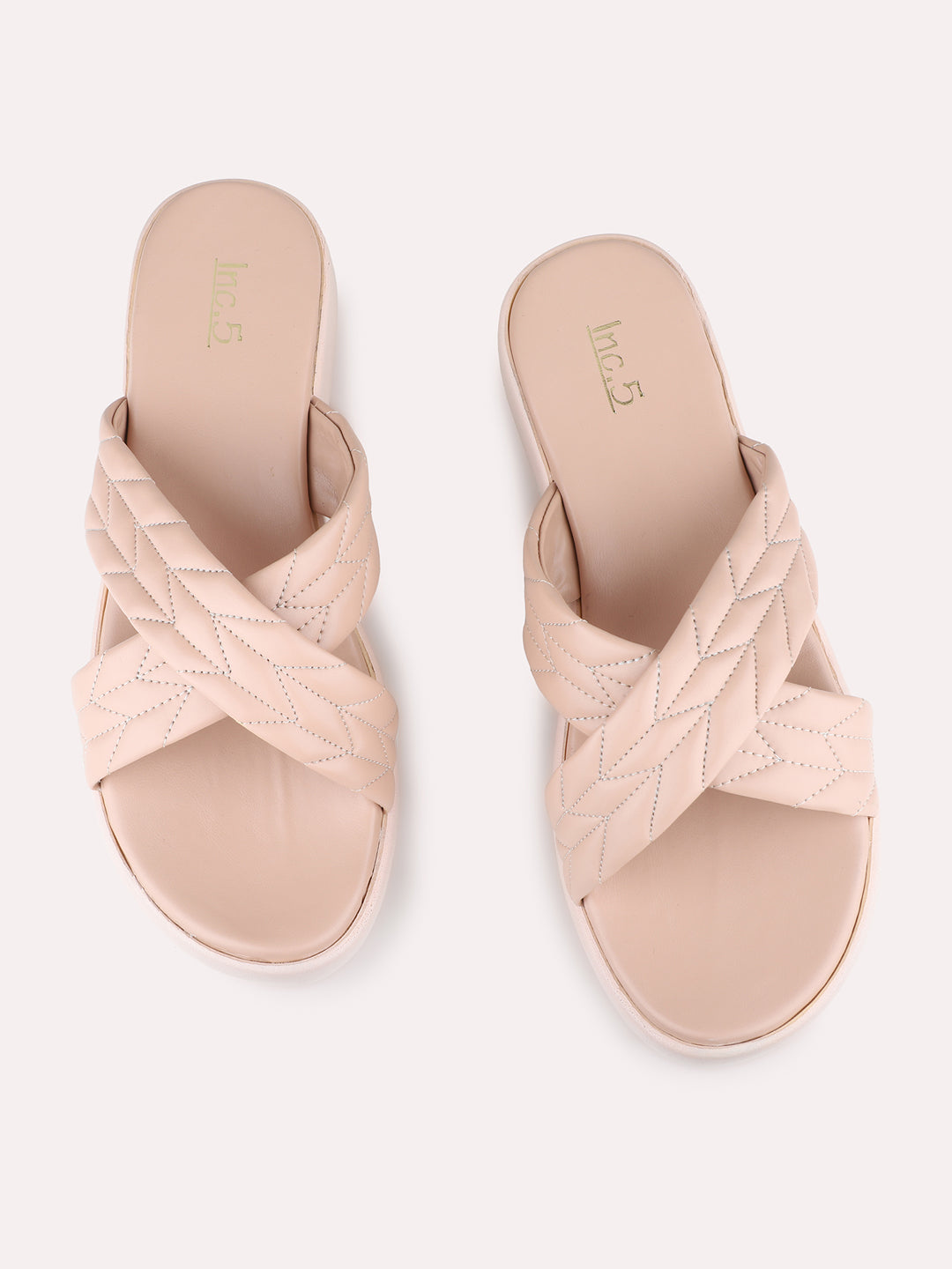 Womens Peach Casual Solid Round Toe Wedge Heel Sandals