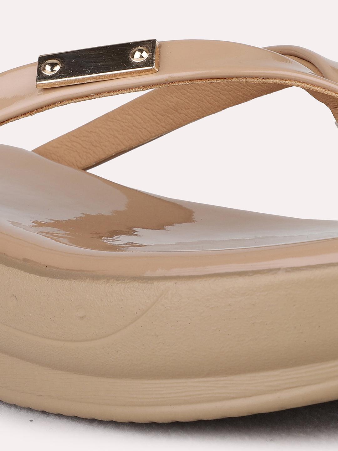 Womens Beige Casual Solid Wedges Sandals