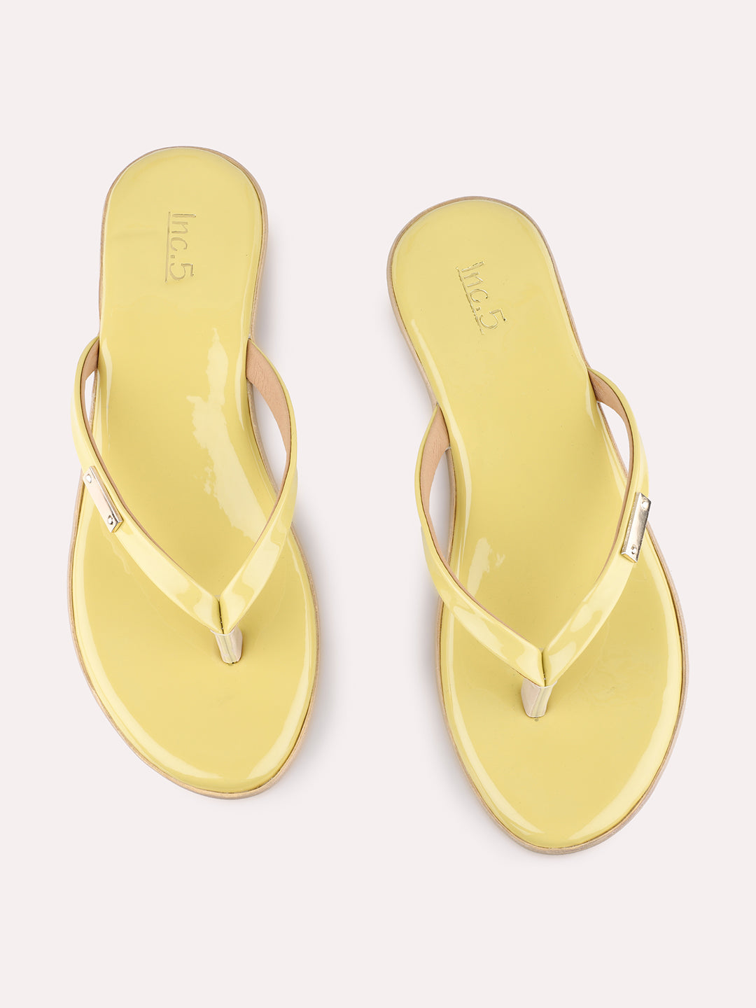 Womens Yellow Casual Solid Wedge Heel Sandals